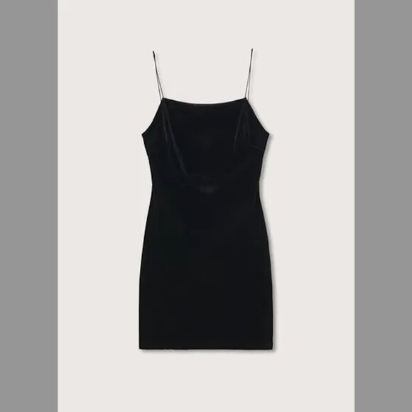 Mango Velvet Fitted Dress 2 - Picture 4 of 7